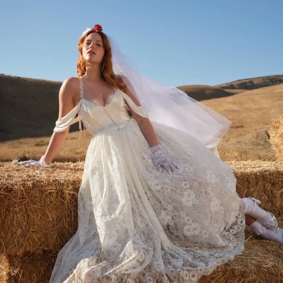 For Love & Lemons Vera Bridal Gown - Size SMALL - Picture 1 of 14